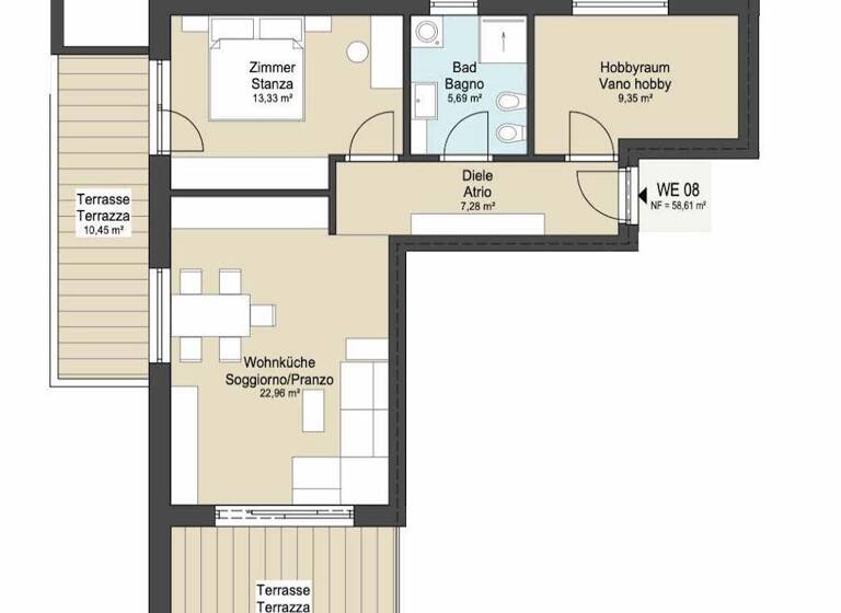Wohnung zum Kauf 338.000 € 3 Zimmer 58 m² EG Vintl 39030