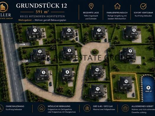 Grundstück zum Kauf 277.770 € 591 m² Grundstück Hofstetten Hitzhofen 85122