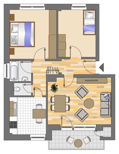 Wohnung zur Miete 599 € 3 Zimmer 68 m² 1. Geschoss Stormstraße 56 Geisweid - Ruhrst / Hoher Rain Siegen 57078