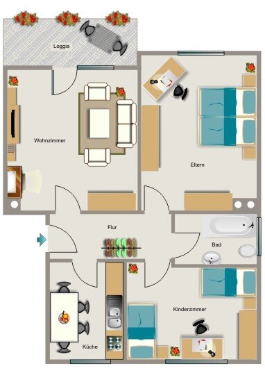 Wohnung zur Miete 681 € 3,5 Zimmer 66,3 m²<br/>Wohnfläche EG<br/>Geschoss 01.03.2025<br/>Verfügbarkeit Tucholskystraße 10 Gartenstadt - Nord Dortmund 44141