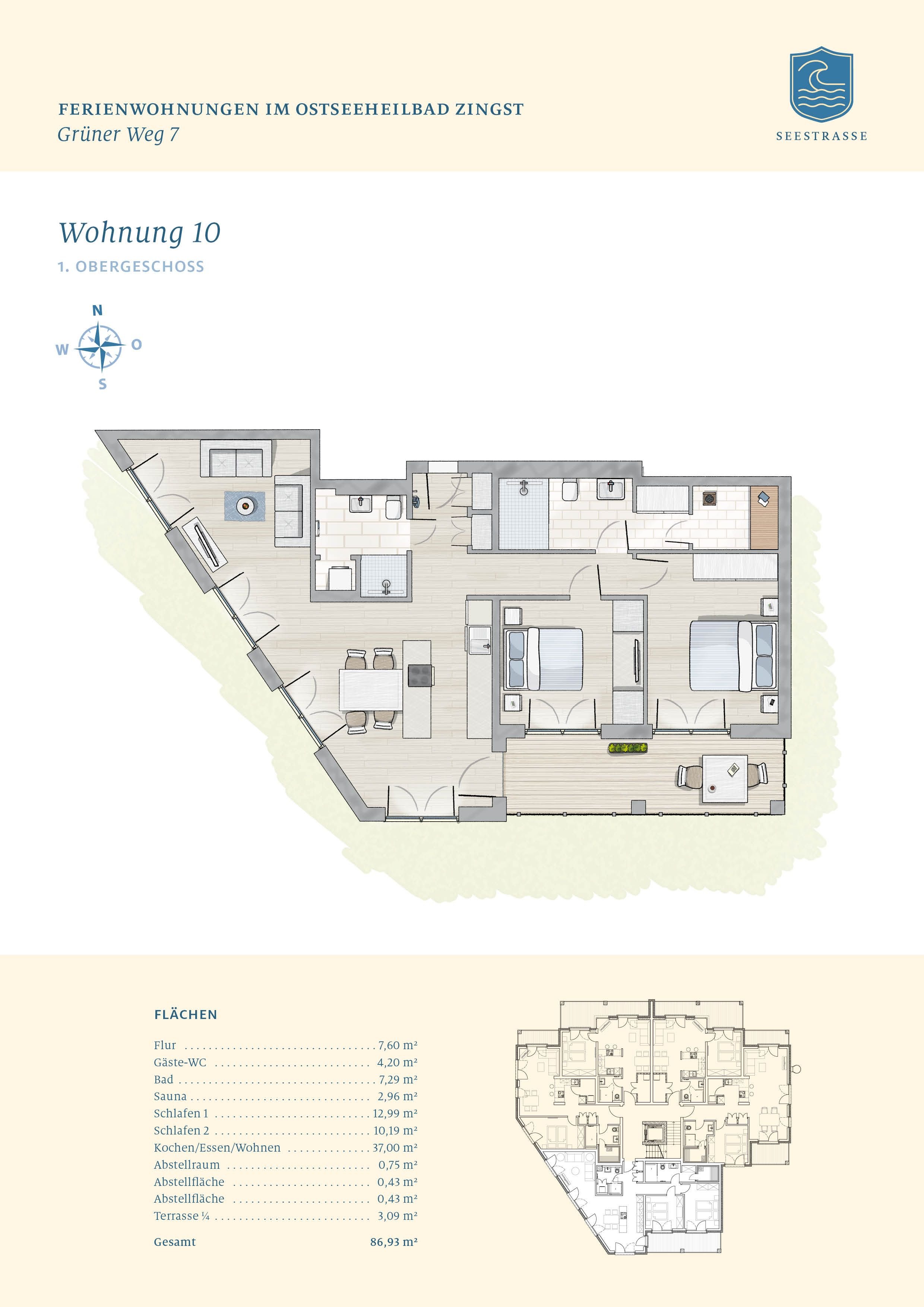 Terrassenwohnung zum Kauf provisionsfrei 980.500 € 3 Zimmer 86,9 m²<br/>Wohnfläche 1.<br/>Geschoss Zingst Zingst 18374