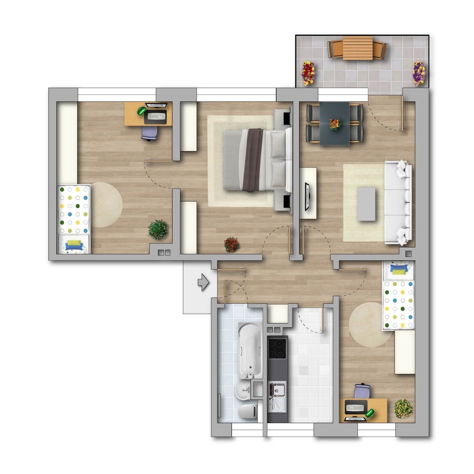 Wohnung zur Miete 393 € 4 Zimmer 73,3 m²<br/>Wohnfläche 2.<br/>Geschoss Kastanienweg 25 Bernburg Bernburg (Saale) 06406