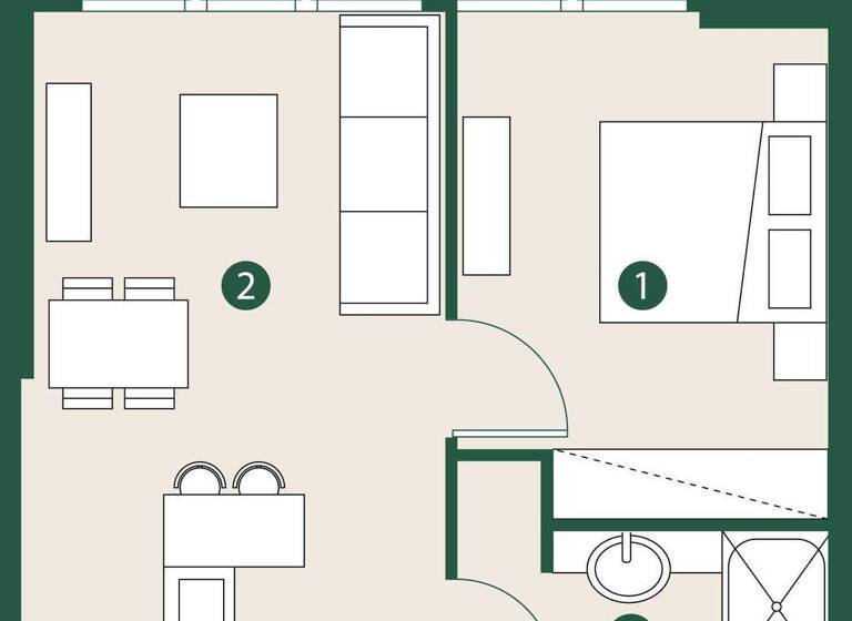 Wohnung zum Kauf provisionsfrei 265.728 € 2 Zimmer 60,2 m² Dubai 00000