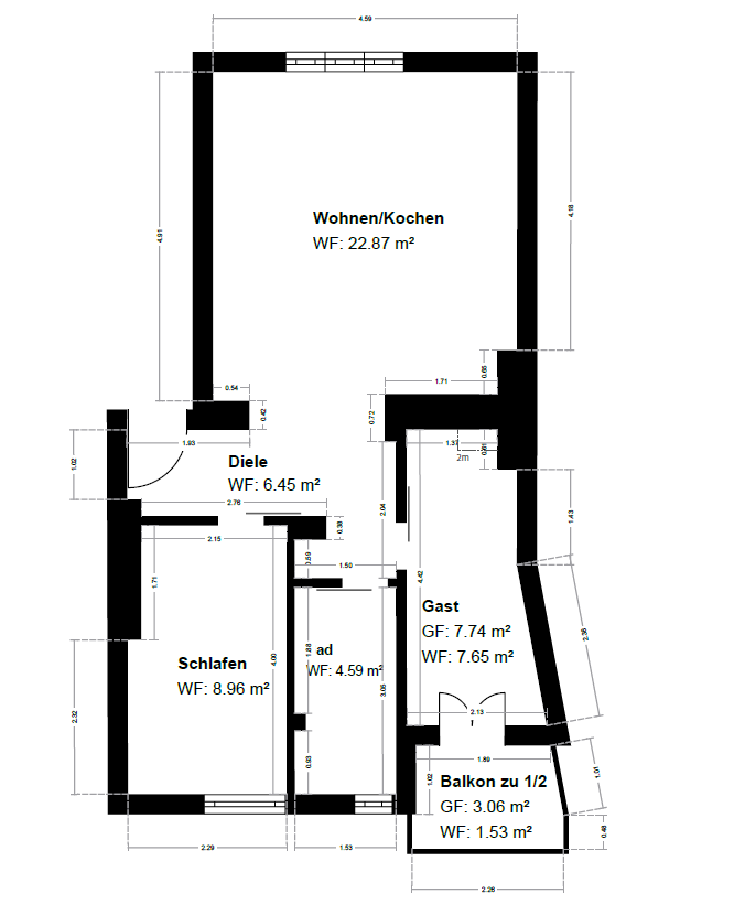 Studio zur Miete 1.550 € 2,5 Zimmer 52 m²<br/>Wohnfläche 2.<br/>Geschoss ab sofort<br/>Verfügbarkeit Breite Straße Schmargendorf Berlin 14199