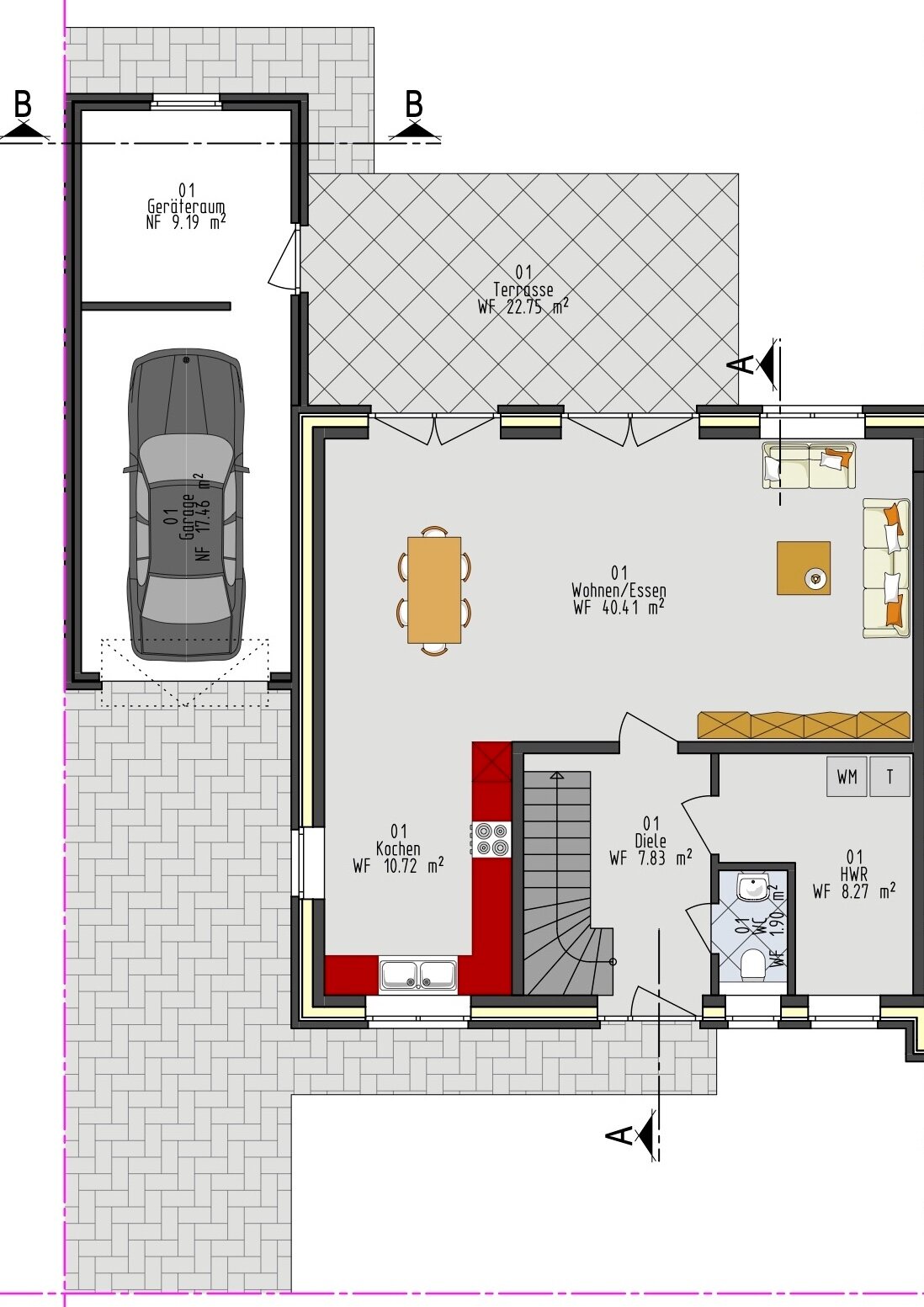 Doppelhaushälfte zur Miete 1.375 € 4 Zimmer 150 m²<br/>Wohnfläche 393 m²<br/>Grundstück Inselstr. 52 Rhede Rhede (Ems) 26899