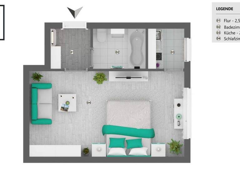 Studio zum Kauf 305.000 € 1 Zimmer 29,4 m² EG Schwabing-West München 80796