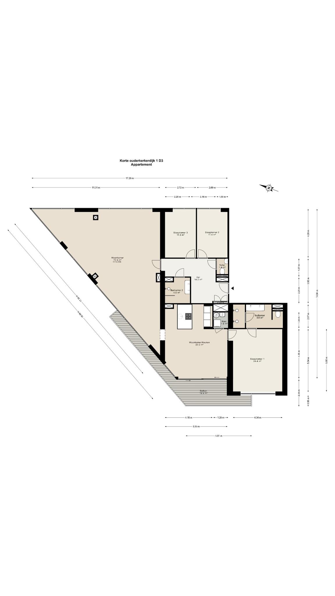 Haus zum Kauf 1.950.000 € 5 Zimmer 193 m² korte ouderkerkerdijk 1 D 3 amsterdam 1096 AC