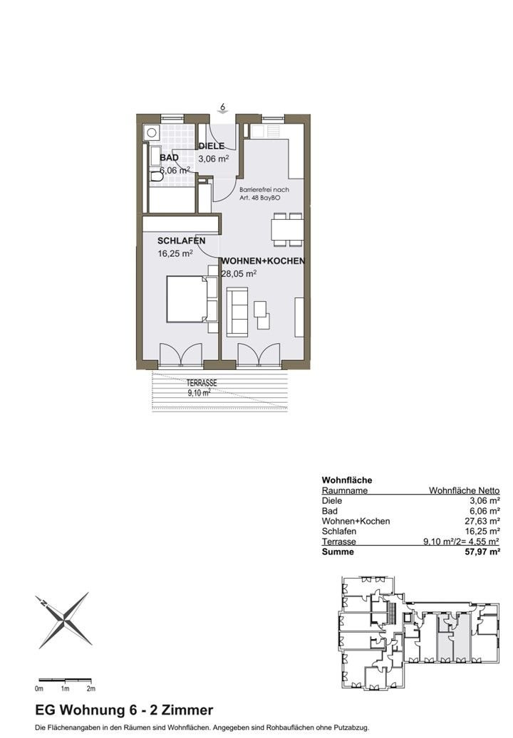 Wohnung zum Kauf 410.000 € 2 Zimmer 58 m²<br/>Wohnfläche EG<br/>Geschoss ab sofort<br/>Verfügbarkeit Leitzachstraße 78 Rosenheim 83026