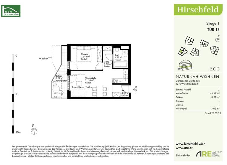Wohnung zum Kauf - Erstbezug provisionsfrei 275.000 € 2 Zimmer 45,4 m² 2. Geschoss Gerasdorfer Straße 105 Wien 1210