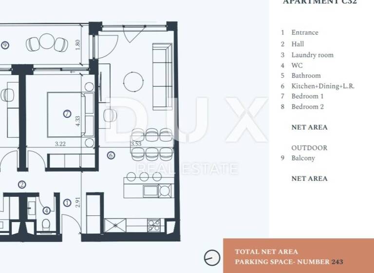 Wohnung zum Kauf 778.098 € 3 Zimmer 93 m² 2. Geschoss Savudrija, Zambratija, Crveni Vrh