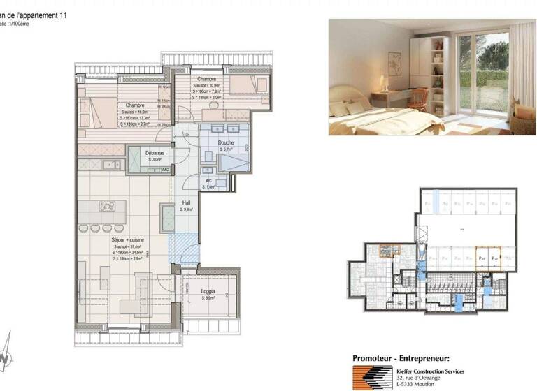 Studio zum Kauf provisionsfrei 831.269 € 81,6 m² 2. Geschoss Rue St. Laurent 3 Lorentzweiler 7370