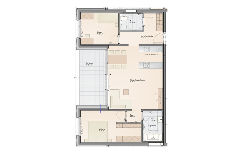 Wohnung zum Kauf provisionsfrei 495.000 € 3 Zimmer 78,2 m²<br/>Wohnfläche EG<br/>Geschoss Liebera Fußach 6972