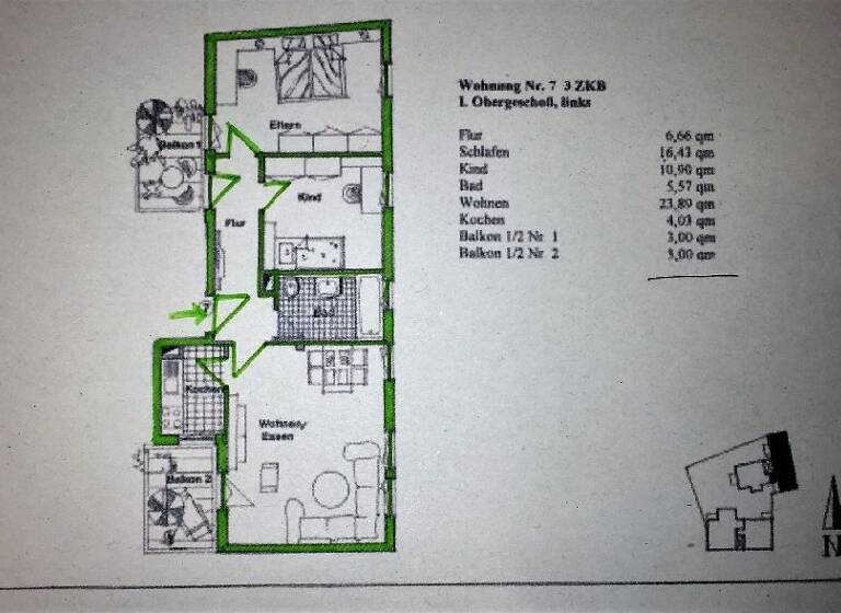 Wohnung zur Miete 1.950 € 3 Zimmer 73 m² 1. Geschoss frei ab 01.06.2026 Innenstadt Augsburg 86152