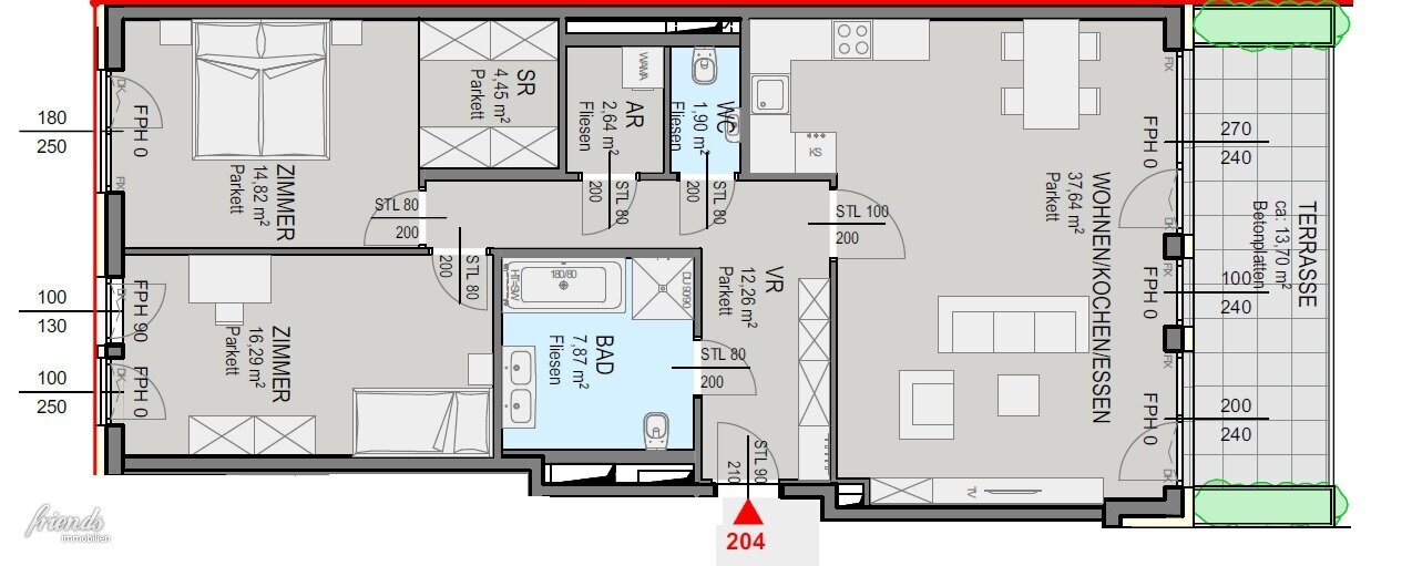 Wohnung zum Kauf provisionsfrei 469.584 € 3 Zimmer 97,8 m²<br/>Wohnfläche 1.<br/>Geschoss Badener Straße 1 Pfaffstätten 2511