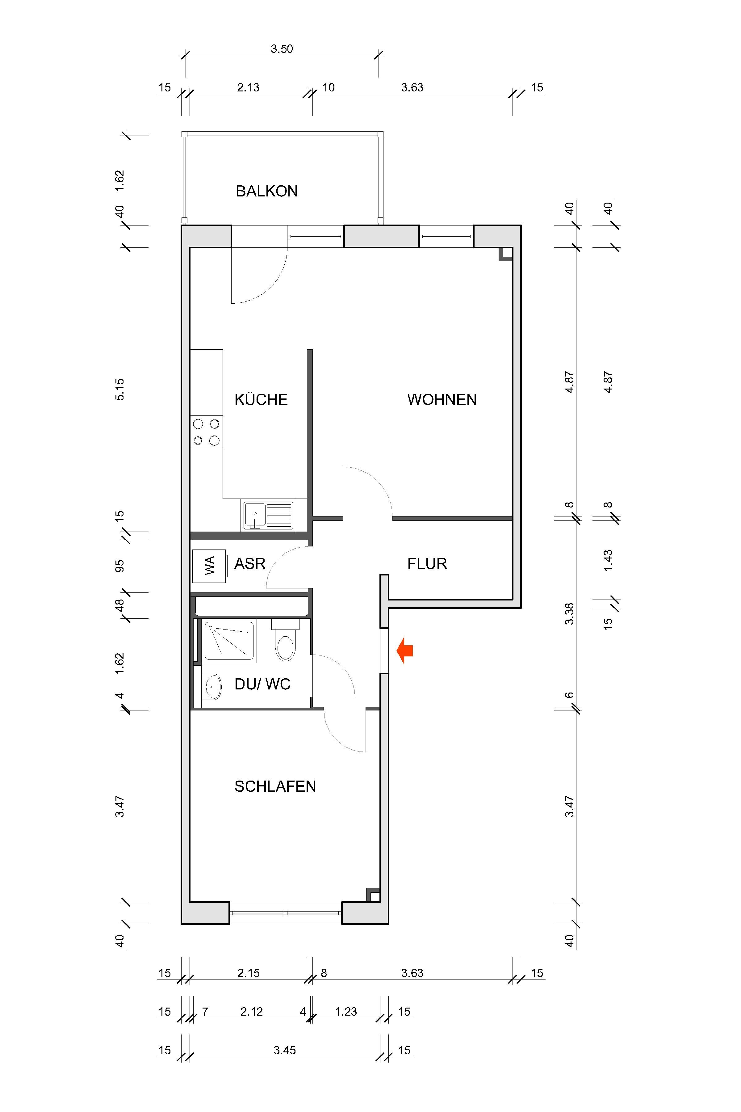 Wohnung zur Miete 426 € 2 Zimmer 56,8 m²<br/>Wohnfläche 1.<br/>Geschoss 01.10.2025<br/>Verfügbarkeit Friedrich-Viertel-Str. 127 Hutholz 640 Chemnitz 09123