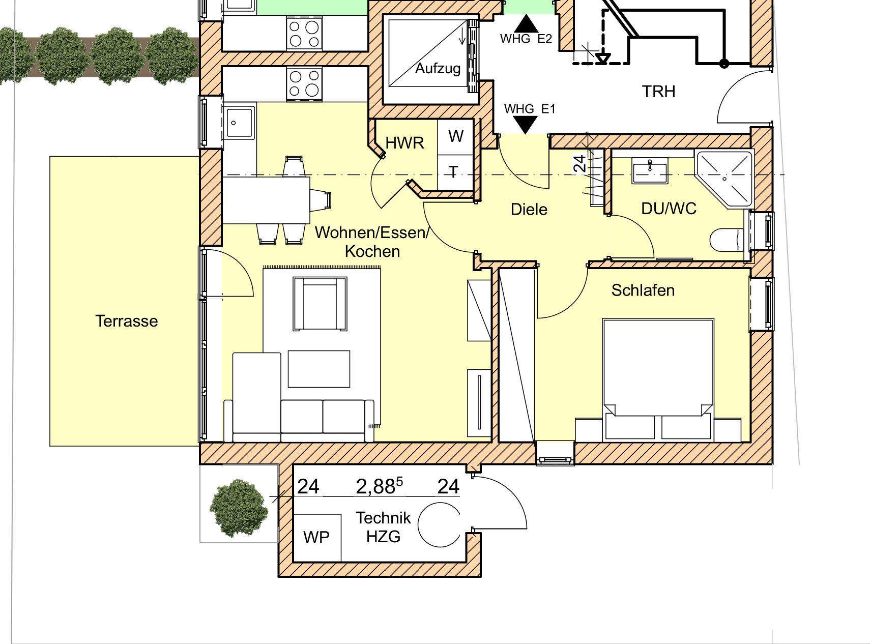 Terrassenwohnung zum Kauf provisionsfrei 264.500 € 2 Zimmer 52,2 m²<br/>Wohnfläche 1.<br/>Geschoss ab sofort<br/>Verfügbarkeit Bad Zwischenahn Bad Zwischenahn 26160