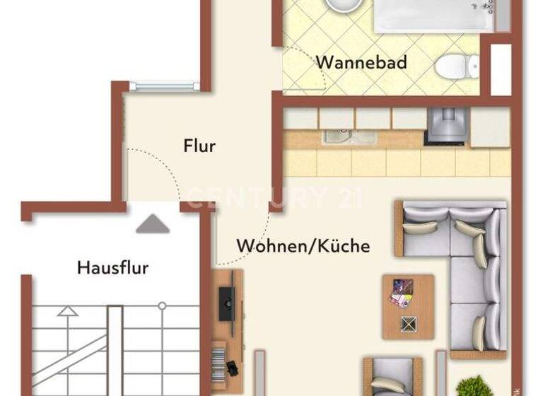 Wohnung zur Miete 336 € 2 Zimmer 48,4 m² 4. Geschoss Wattenscheid Bochum-Wattenscheid 44866