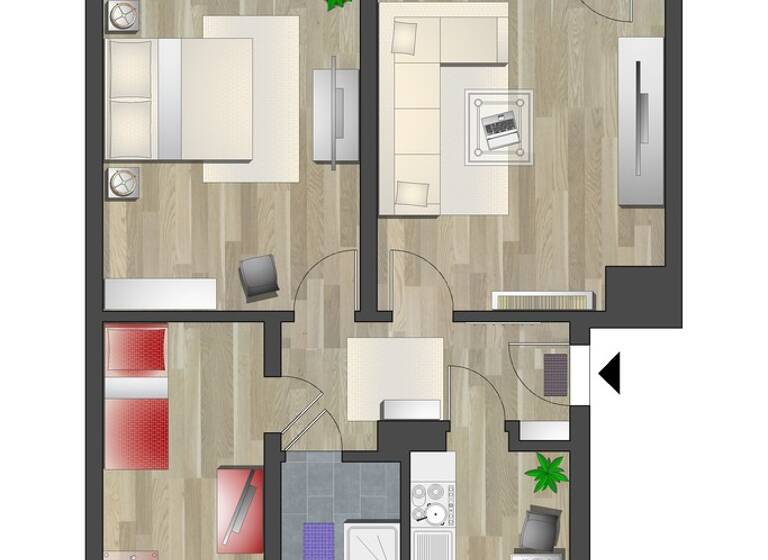 Wohnung zur Miete 420 € 3 Zimmer 57,3 m² 3. Geschoss frei ab 01.08.2026 Blankenburgstr. 5 Furth Chemnitz 09114