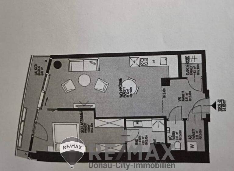 Wohnung zur Miete 1.959 € 2 Zimmer 62 m² Wien 1220