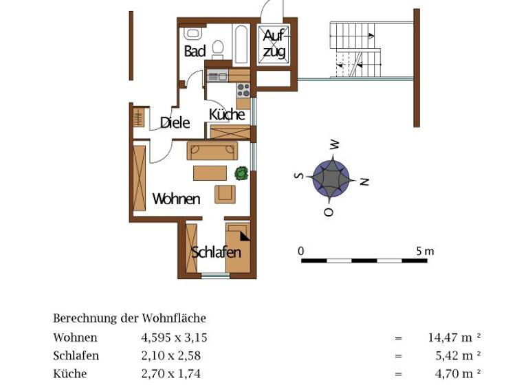Wohnung zur Miete 330 € 2 Zimmer 34 m² frei ab 16.05.2026 Theodor-Heuss-Str. 6 Konz 54329