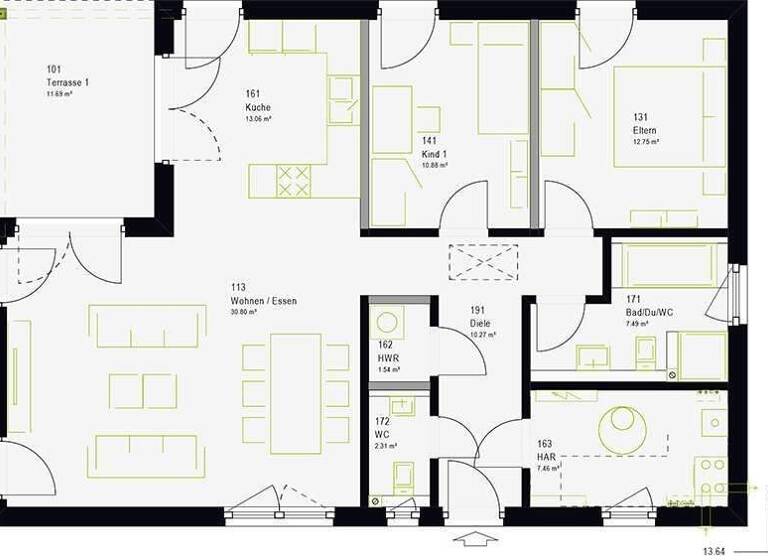 Bungalow zum Kauf provisionsfrei 720.409 € 3 Zimmer 108 m² 498 m² Grundstück Stockach 78333