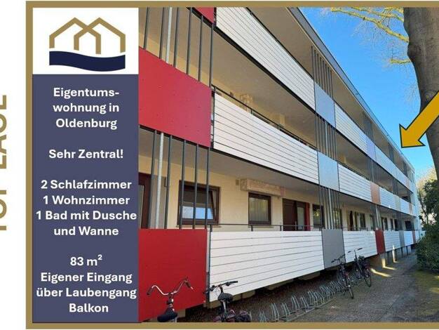 Wohnung zum Kauf 239.999 € 3 Zimmer 83 m² Gartenstraße 16 Innenstadt Oldenburg 26122
