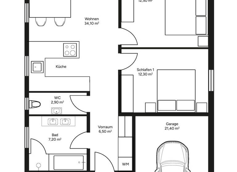 Haus zum Kauf - Erstbezug provisionsfrei 299.900 € 3 Zimmer 75,5 m² 620 m² Grundstück Lutzmannsburg 7361