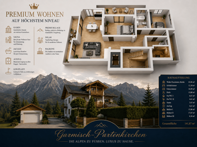 Wohnung zum Kauf 3,5 Zimmer 122 m² Geschoss 2/2 frei ab 01.10.2026 Garmisch Garmisch-Partenkirchen 82467