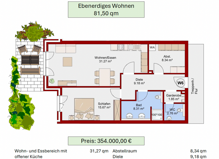 Wohnung zum Kauf - Erstbezug 354.000 € 2 Zimmer 81,5 m² 1. Geschoss Ganderkesee 27777