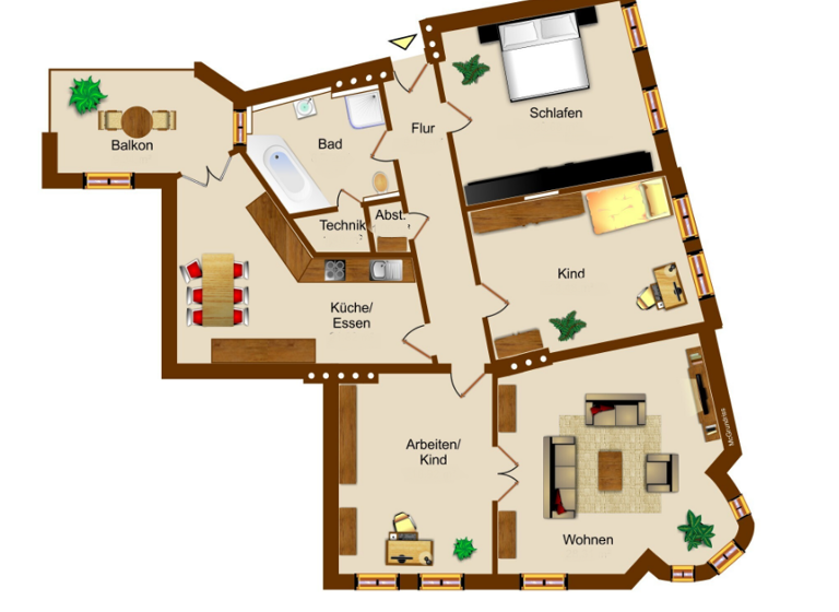 Wohnung zur Miete 1.229 € 4 Zimmer 134 m² 3. Geschoss Elbstraße 1 Buckau Magdeburg 39104