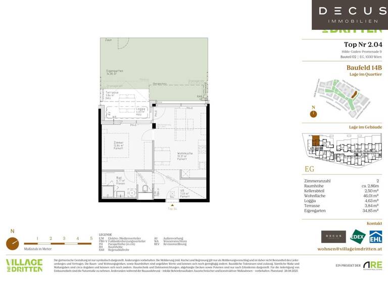 Wohnung zum Kauf - Erstbezug 314.000 € 2 Zimmer 46 m² EG Wien 1030