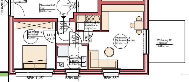 Terrassenwohnung zum Kauf provisionsfrei 229.990 € 2 Zimmer 57,9 m²<br/>Wohnfläche EG<br/>Geschoss Braker Str. 14 e Cloppenburg Cloppenburg 49661