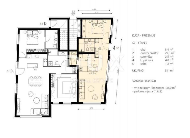 Wohnung zum Kauf 2 Zimmer 51 m² Kolan