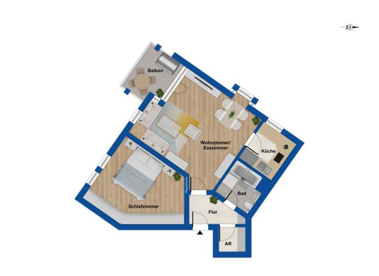 Wohnung zum Kauf 215.000 € 2 Zimmer 52,1 m² 1. Geschoss Rüdern Esslingen 73733