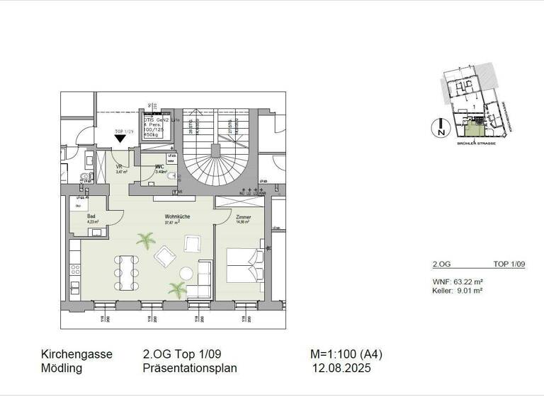 Wohnung zum Kauf 470.000 € 2 Zimmer 63,2 m² 2. Geschoss Mödling 2340