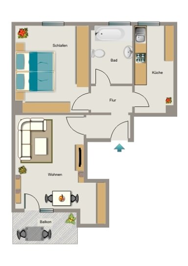 Wohnung zur Miete nur mit Wohnberechtigungsschein 259,86 € 2,5 Zimmer 53,5 m² 2. Geschoss Reuterstraße 10 Lünen - Nord Lünen 44534