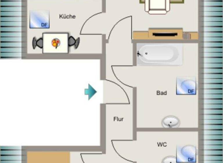 WG-Zimmer zur Miete nur mit Wohnberechtigungsschein 410 € 3,5 Zimmer 70 m² 2. Geschoss Manfredstraße 36 Vierlinden Duisburg 47178
