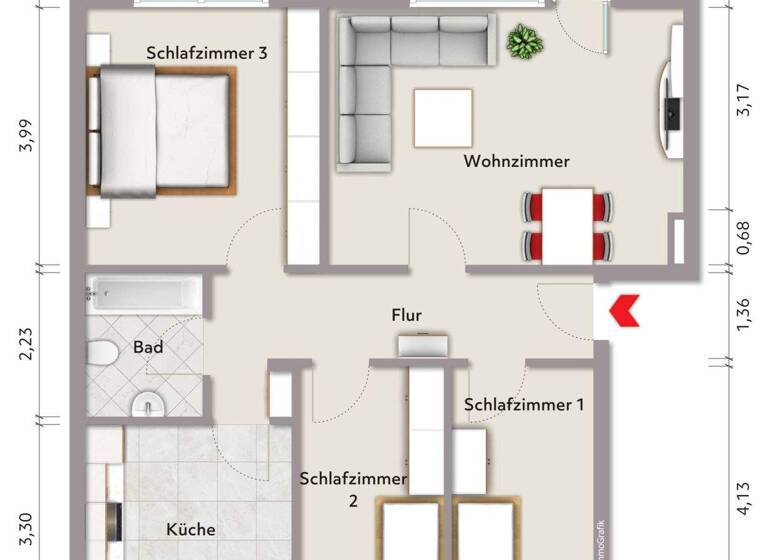 Wohnung zum Kauf 89.000 € 4 Zimmer 79,4 m² Heidmühle Schortens 26419