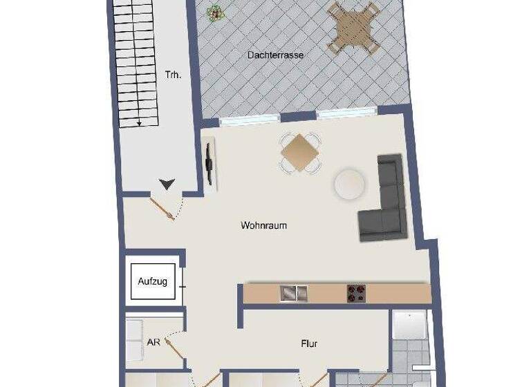 Penthouse zur Miete 1.450 € 3 Zimmer 102,8 m² 4. Geschoss frei ab sofort Merzig 66663