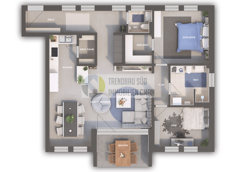 Wohnung zum Kauf - Erstbezug provisionsfrei 431.000 € 3,5 Zimmer 95,7 m² EG frei ab 01.07.2026 Dellmensinger Straße 9 Ersingen Erbach 89155
