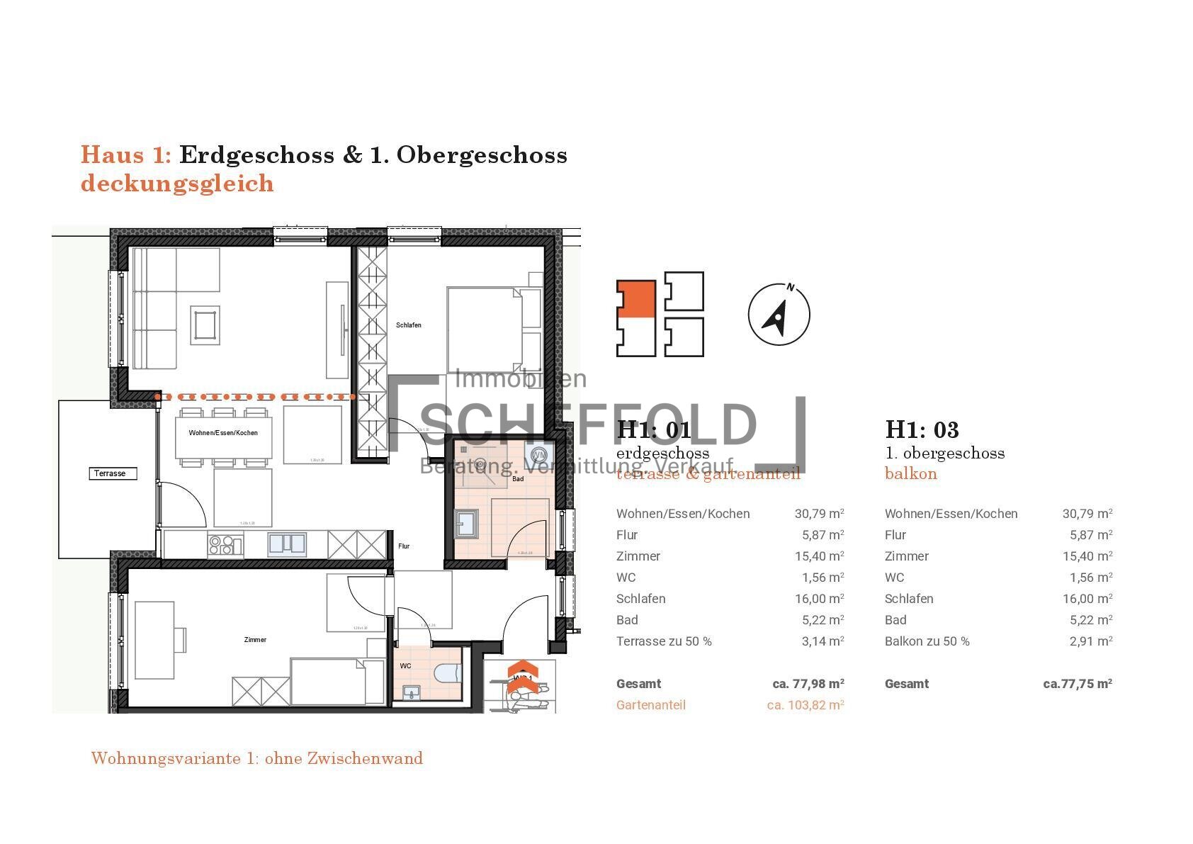 Wohnung zum Kauf provisionsfrei 411.900 € 3,5 Zimmer 77,8 m²<br/>Wohnfläche 1.<br/>Geschoss Felsengartenstraße 22 Kernstadt Biberach an der Riß 88400