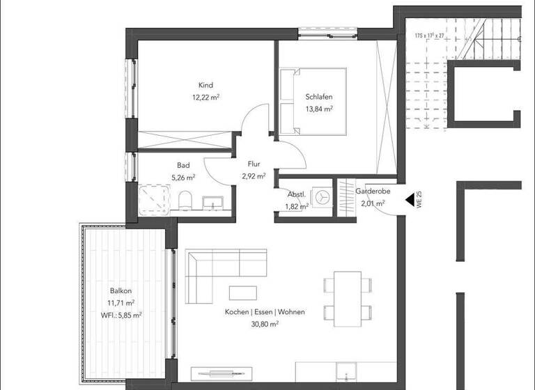 Wohnung zum Kauf - Neubau provisionsfrei 379.900 € 3 Zimmer 75 m² 1. Geschoss Innenstadt Aschaffenburg 63743