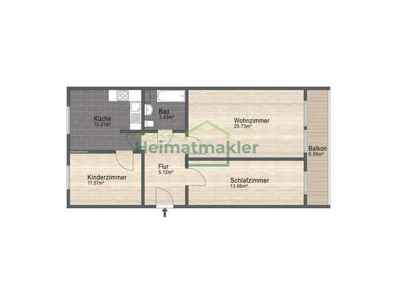 Wohnung zum Kauf 105.000 € 3 Zimmer 70 m² Neu Olvenstedt Magdeburg 39130