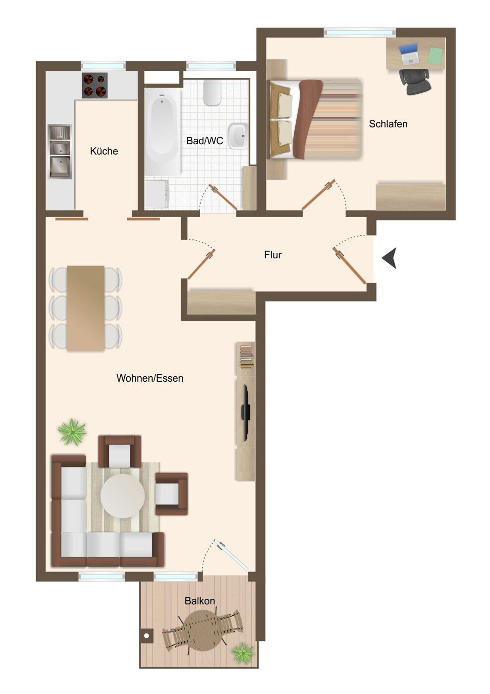 Wohnung zur Miete 660 € 2 Zimmer 58 m²<br/>Wohnfläche 2.<br/>Geschoss 01.01.2025<br/>Verfügbarkeit Neumarkt Neumarkt in der Oberpfalz 92318