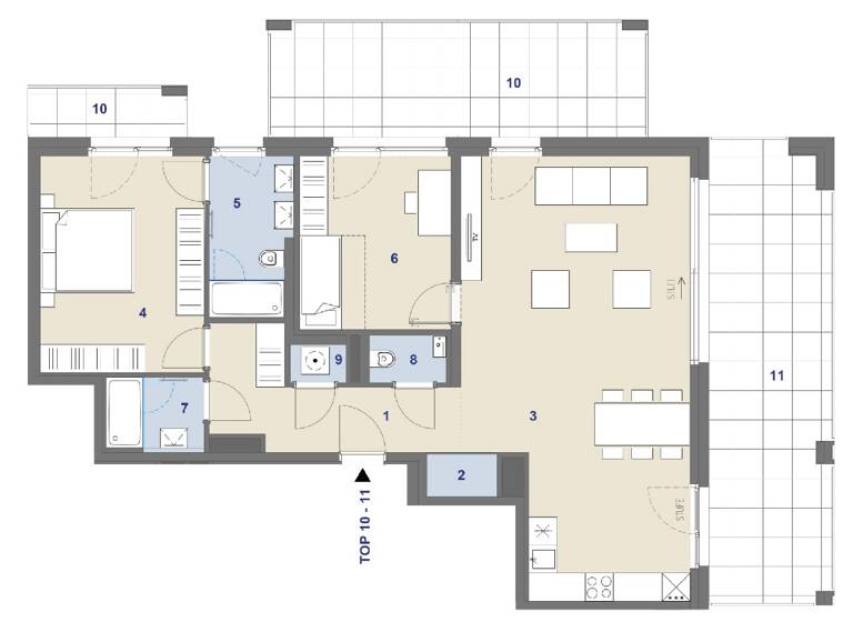 Wohnung zum Kauf 1.019.000 € 3 Zimmer 92,2 m² 2. Geschoss Werfelstraße 7 Wien 1170