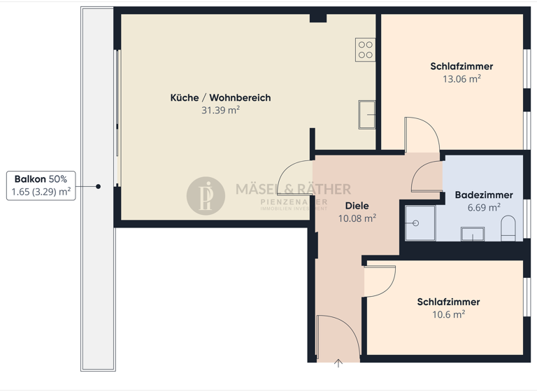 Wohnung zum Kauf - Erstbezug 580.300 € 3 Zimmer 73,5 m² 2. Geschoss frei ab sofort Bad Aibling 83043