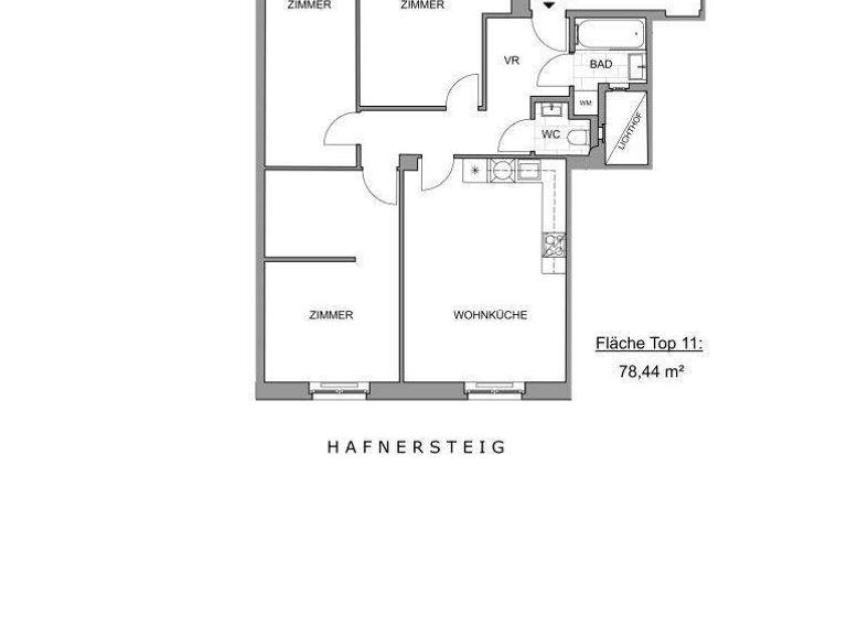 Wohnung zur Miete 1.544 € 4 Zimmer 78,4 m² 5. Geschoss Wien 1010