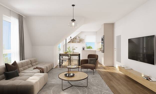Wohnung zum Kauf - Neubau 274.545 € 3 Zimmer 61 m² Dachgeschoss Taubenweg Bergham Nittenau / Bergham 93149