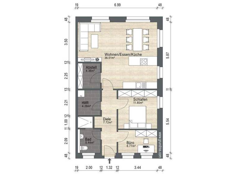 Doppelhaushälfte zum Kauf - Erstbezug 289.000 € 3 Zimmer 84 m² 699 m² Grundstück frei ab 01.11.2026 Leck 25917