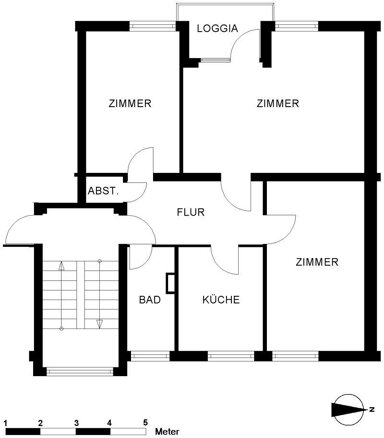 Wohnung zur Miete 539 € 3 Zimmer 65,5 m² 2. Geschoss Salbeistraße 36 Bloherfelde Oldenburg 26129